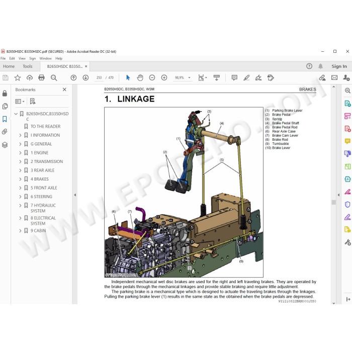Kubota Tractor B2650HSDC B3350HSDC service manual