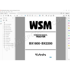 Kubota Tractor BX1800 BX2200 workshop service manual