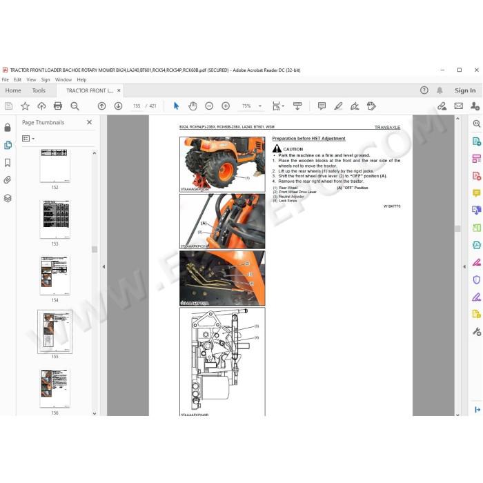 Kubota Mower RCK54 RCK54P RCK60B service manual