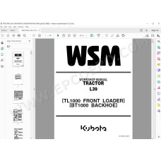 Kubota Tractor L39, Loader TL1000, Backhoe BT1000 service manual