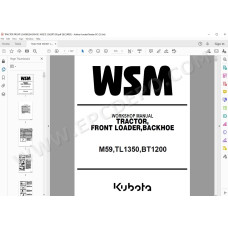 Kubota Tractor M59, Loader TL1350, Backhoe BT1200 service manual