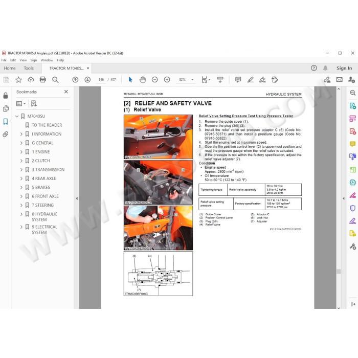 Kubota Tractor M7040SU workshop service manual