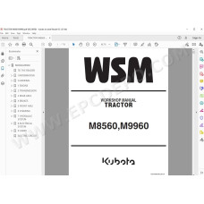 Kubota Tractor M8560 M9960 workshop service manual
