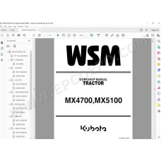 Kubota Tractor MX4700 MX5100 workshop service manual