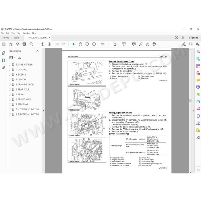 Kubota Tractor MX5000 workshop service manual
