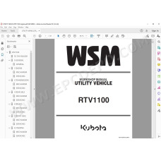 Kubota Utility Vehicle RTV1100 workshop service manual