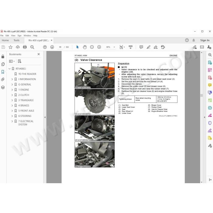 Kubota Utility Vehicle RTV400Ci workshop service manual