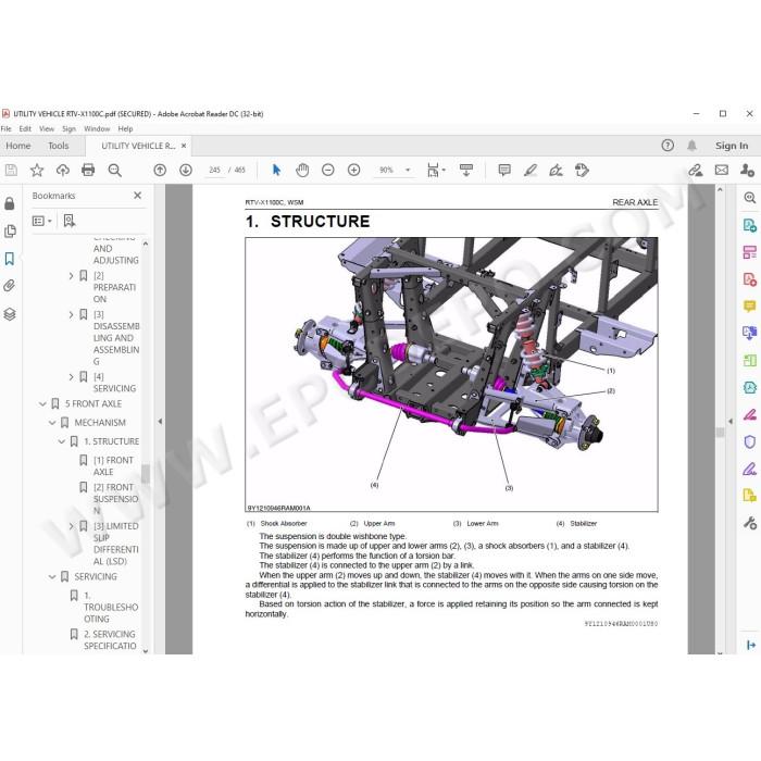 Kubota Utility Vehicle RTV-X1100C workshop service manual