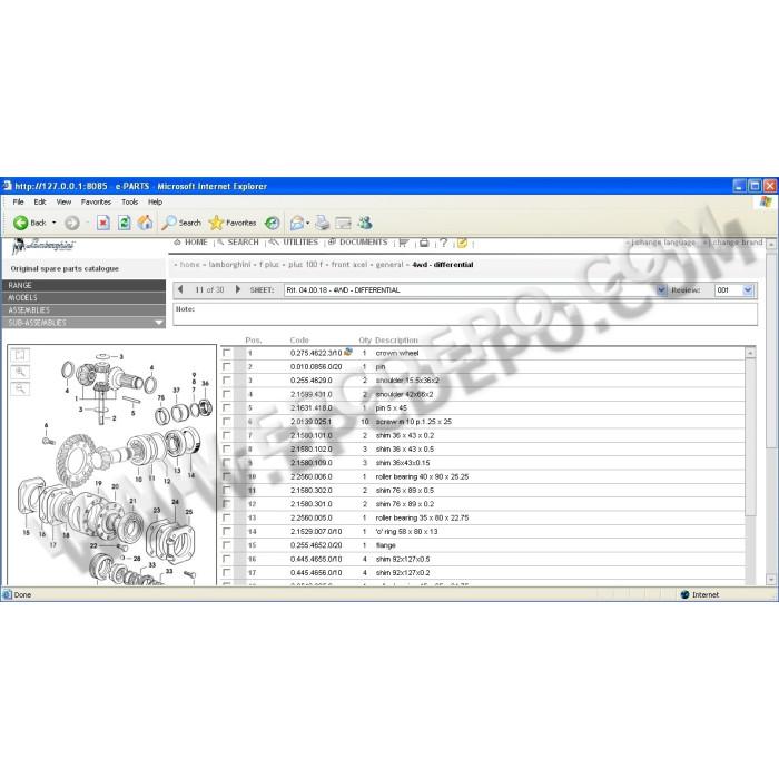 LAMBORGHINI SDF 2012 EPC PARTS & SERVICE CATALOG