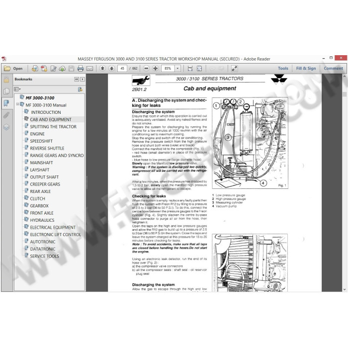 Massey Ferguson Tractor MF3000 / MF3100 service manual