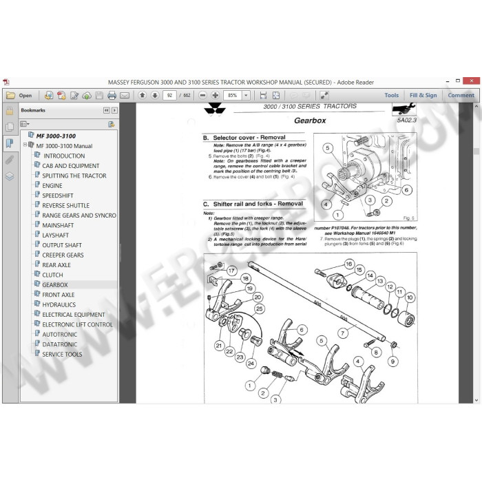 Massey Ferguson Tractor MF3000 / MF3100 service manual