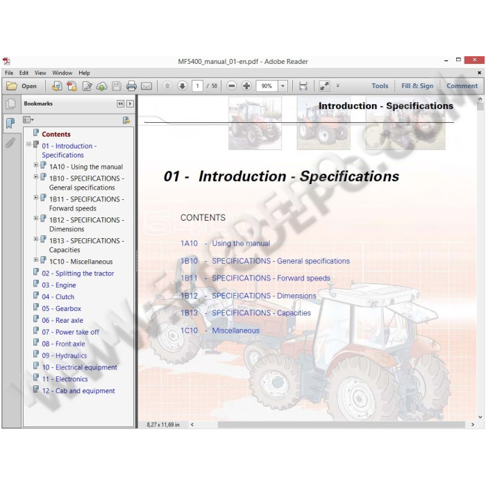 Massey Ferguson Tractor MF5400 service manual