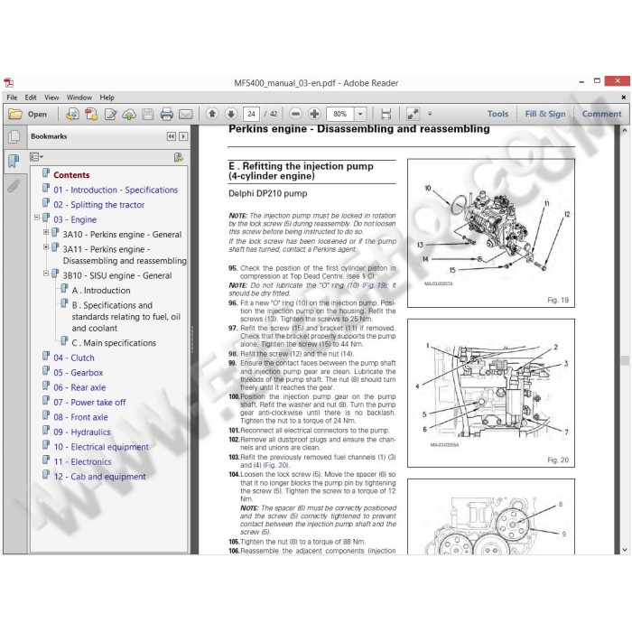 Massey Ferguson Tractor MF5400 service manual