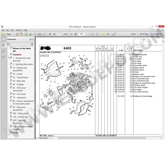 Massey Ferguson Tractor MF6400 service manual