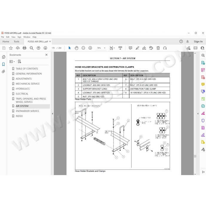 New Holland Air Drill P2050 service manual