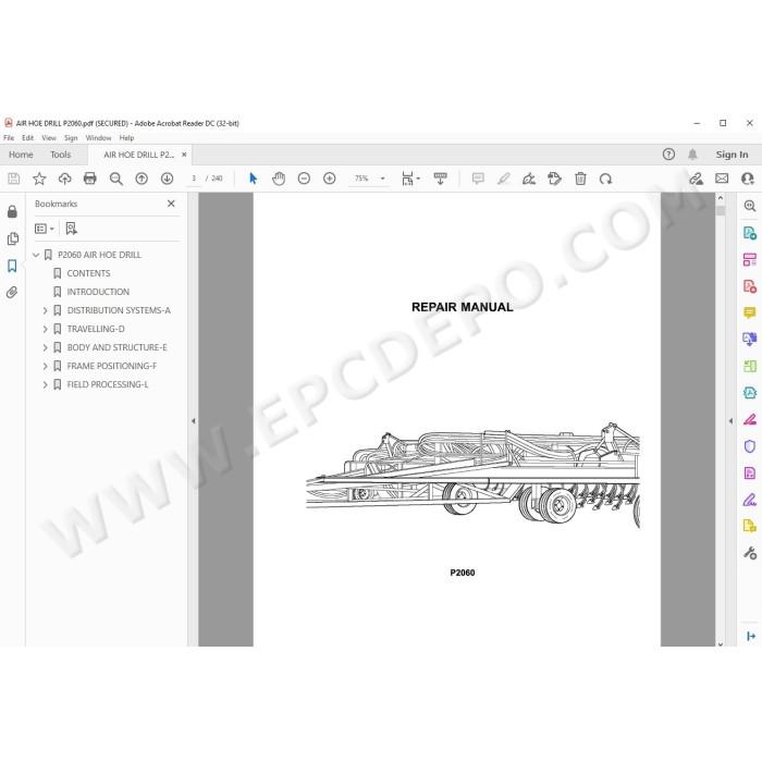 New Holland Air Hoe Drill P2060 service manual