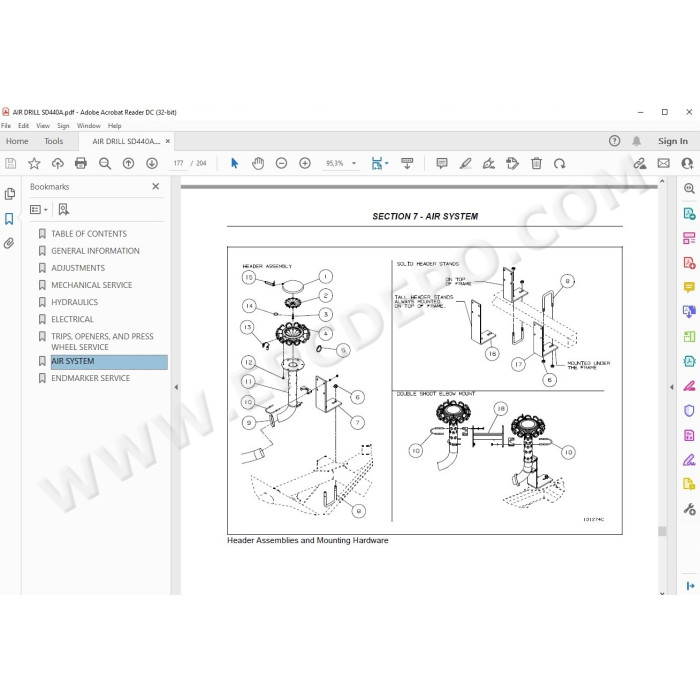 New Holland Air Drill SD440A SD440 service manual