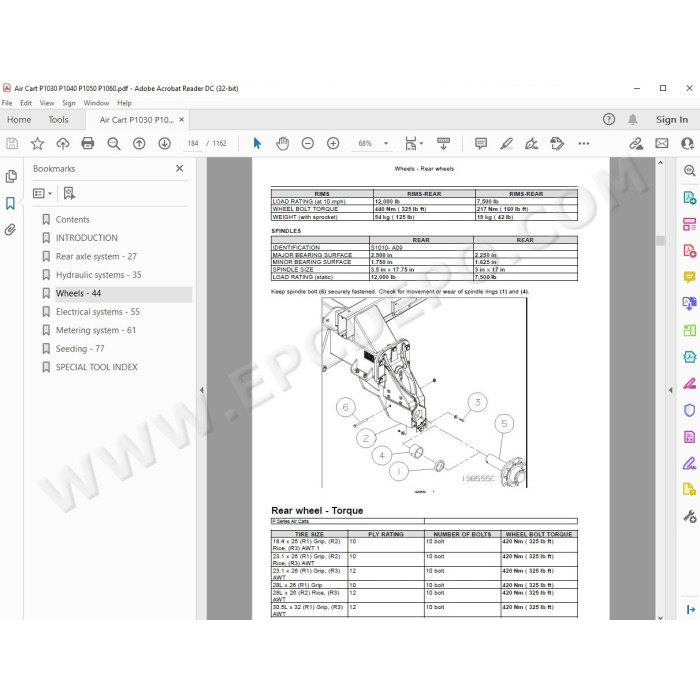 New Holland Air Cart P1030 P1040 P1050 P1060 service manual