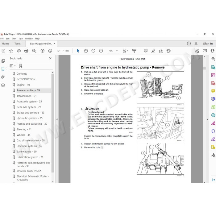 New Holland Bale Wagon H9870 H9880 service & repair manual