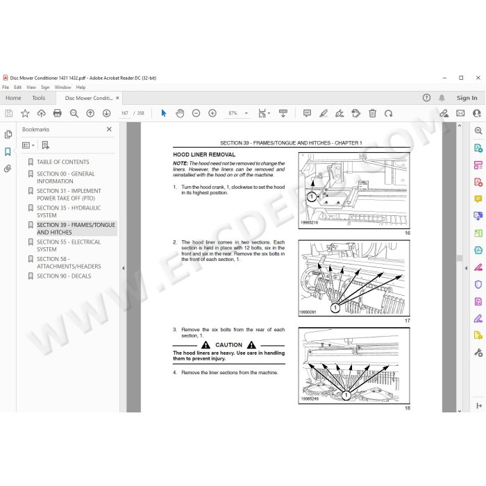 New Holland Disc Mower Conditioner 1431 1432 service manual