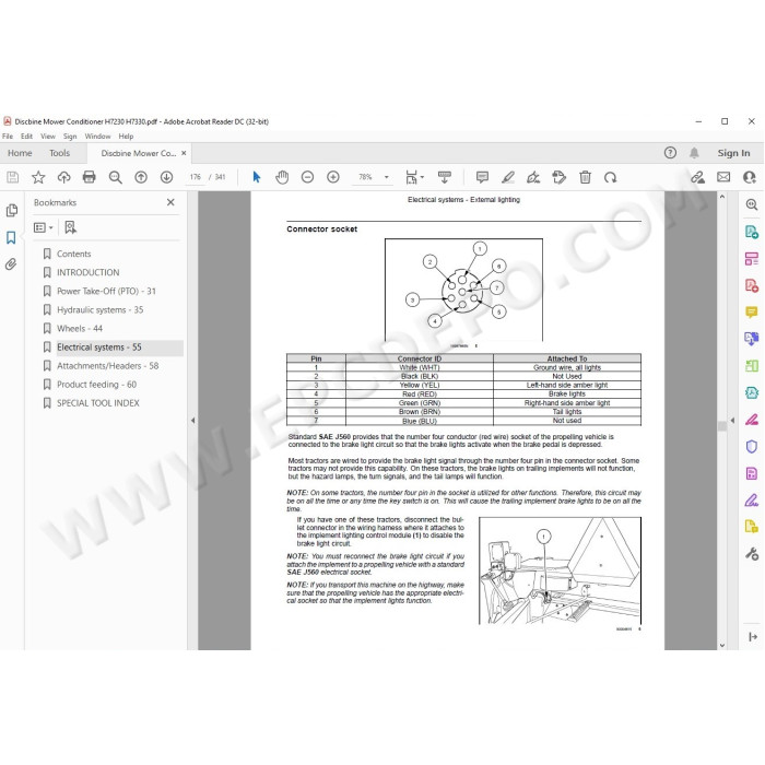 New Holland Discbine Mower Conditioner H7230 H7330 service manual