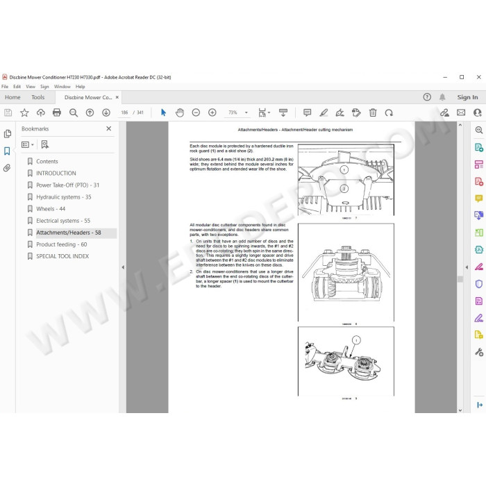 New Holland Discbine Mower Conditioner H7230 H7330 service manual