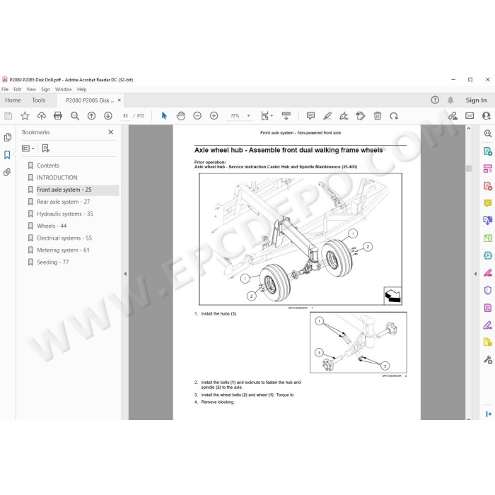 New Holland Disk Drill P2080 P2085 service manual