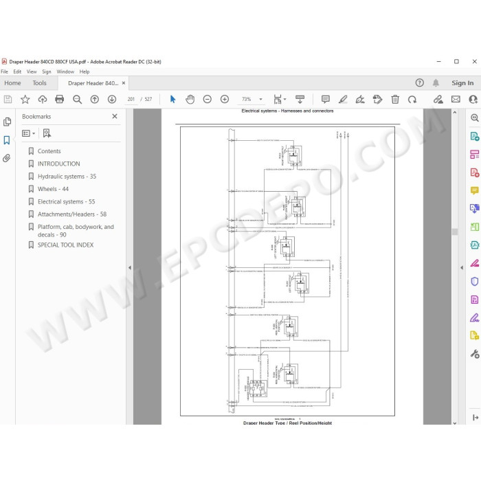 New Holland Draper Header 840CD 880CF service manual