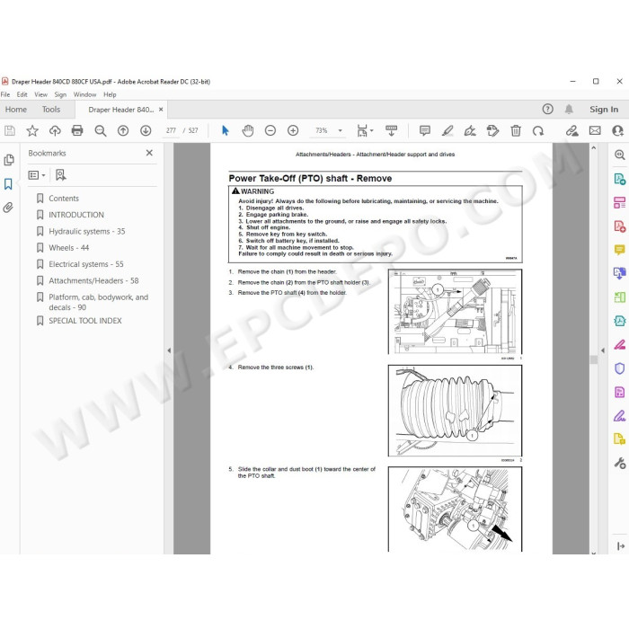 New Holland Draper Header 840CD 880CF service manual
