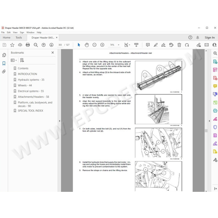 New Holland Draper Header 840CD 880CF service manual