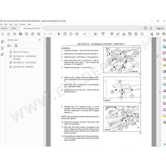 New Holland Mower 410GM 420GM 430GM service manual