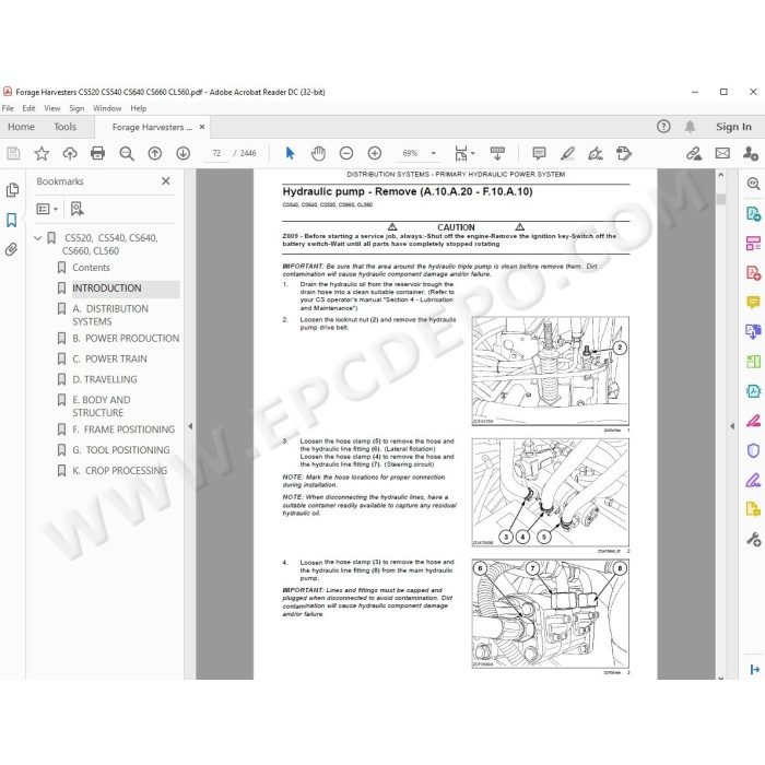 New Holland Forage Harvester CS520 CS540 CS640 CS660 CL560 service manual
