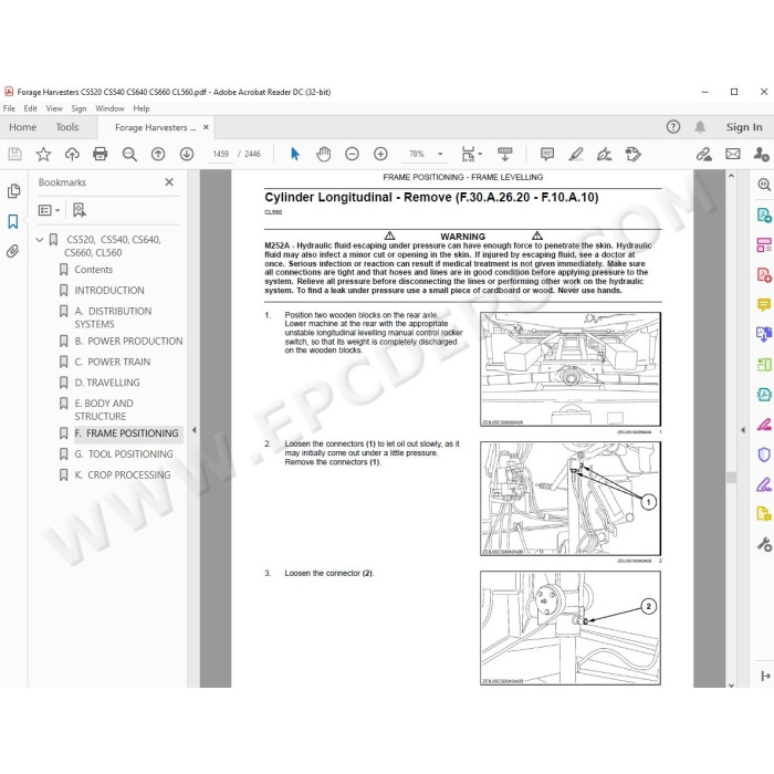 New Holland Forage Harvester CS520 CS540 CS640 CS660 CL560 service manual