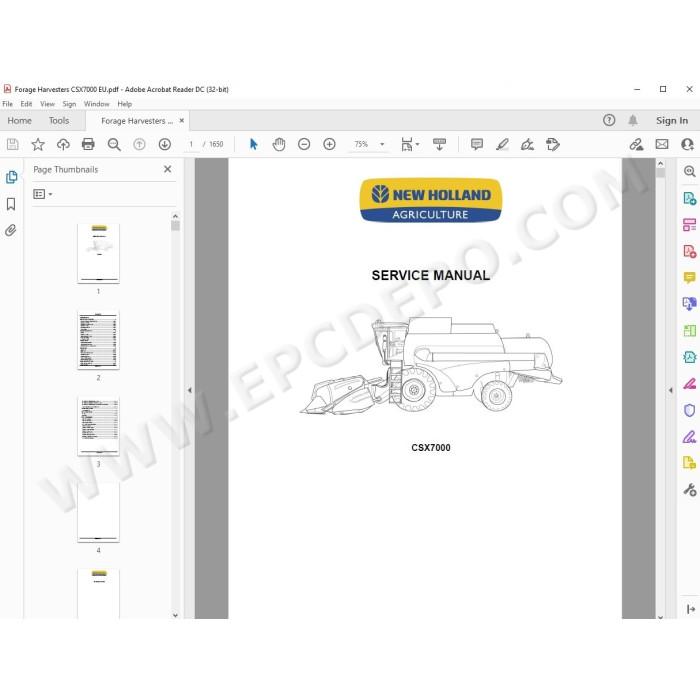 New Holland Forage Harvester CSX 7000 service manual