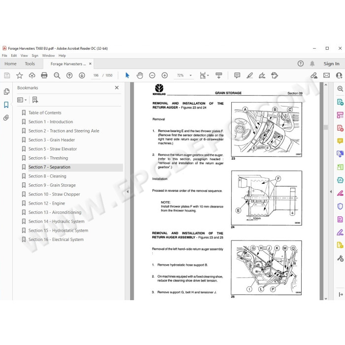 New Holland Forage Harvester TX60 series TX62 TX64 TX65 TX66 TX68 service manual