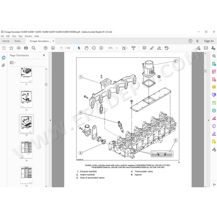 New Holland Forage Harvester VL5090 VL6040 VL6050 VL6060 service manual
