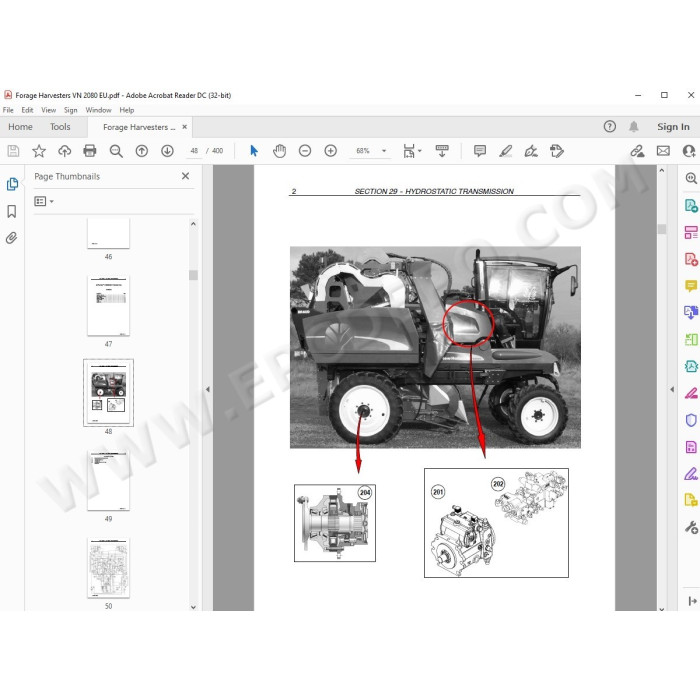 New Holland Forage Harvester VN 2080 service manual