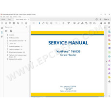New Holland Grain Header VariFeed 760CG service manual