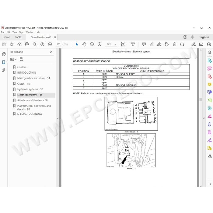 New Holland Grain Header VariFeed 760CG service manual