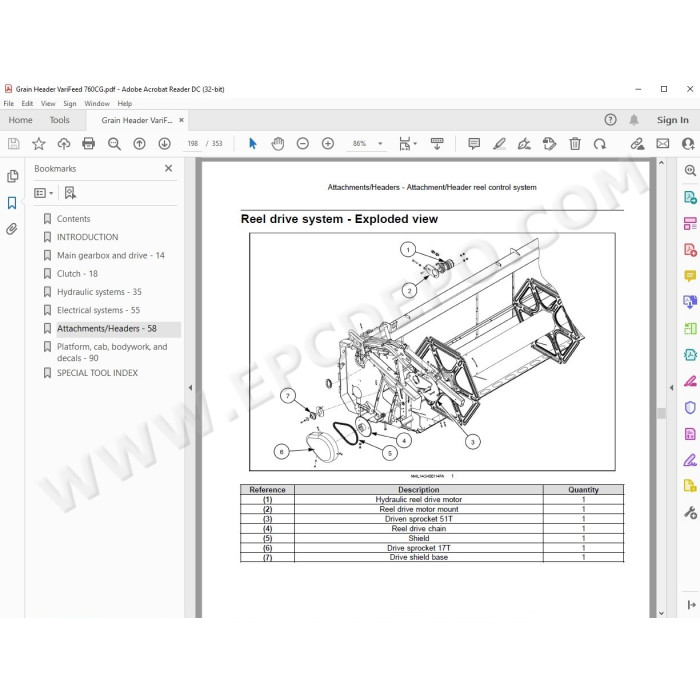 New Holland Grain Header VariFeed 760CG service manual