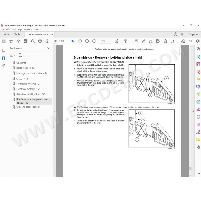 New Holland Grain Header VariFeed 760CG service manual
