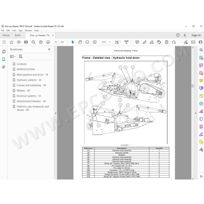 New Holland Pick-up Header 790CP service manual