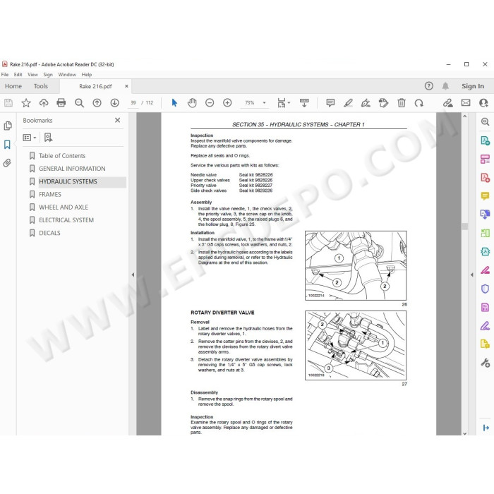 New Holland Rake 216 service manual