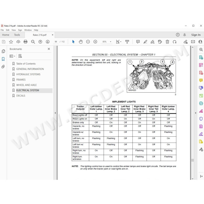 New Holland Rake 216 service manual