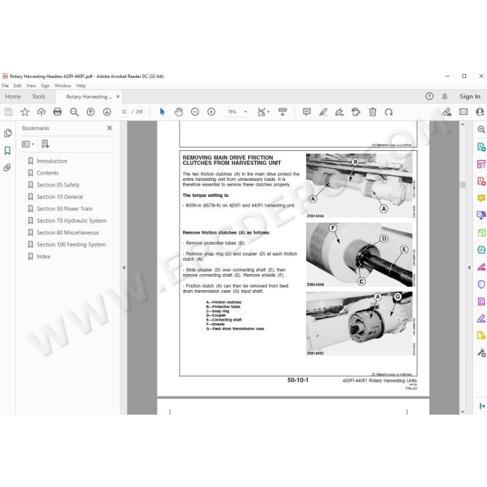 New Holland Rotary Harvesting Header 420FI 440FI service manual