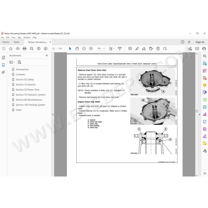 New Holland Rotary Harvesting Header 420FI 440FI service manual