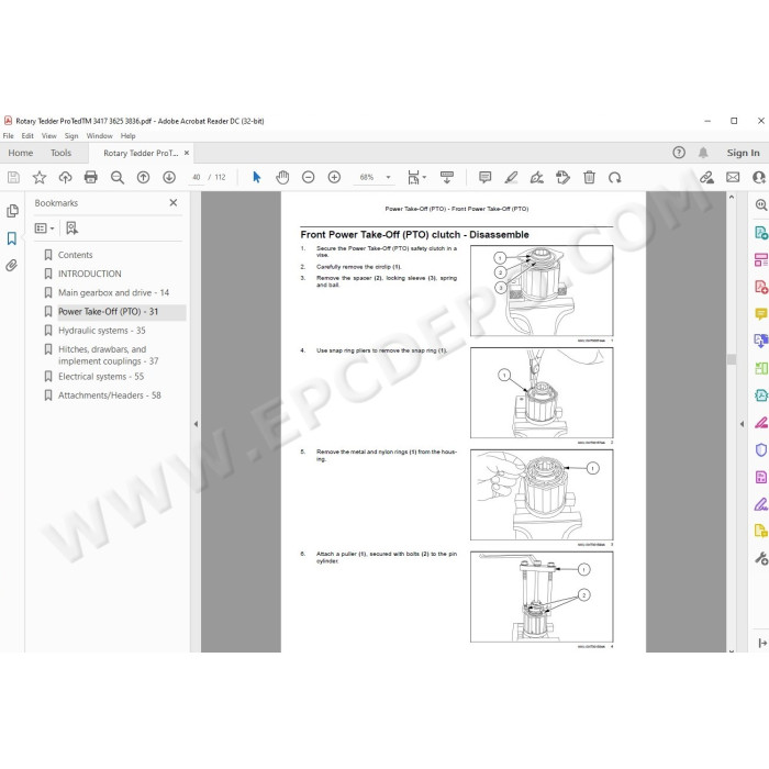 New Holland Rotary Tedder ProTed 3417 3625 3836 service manual