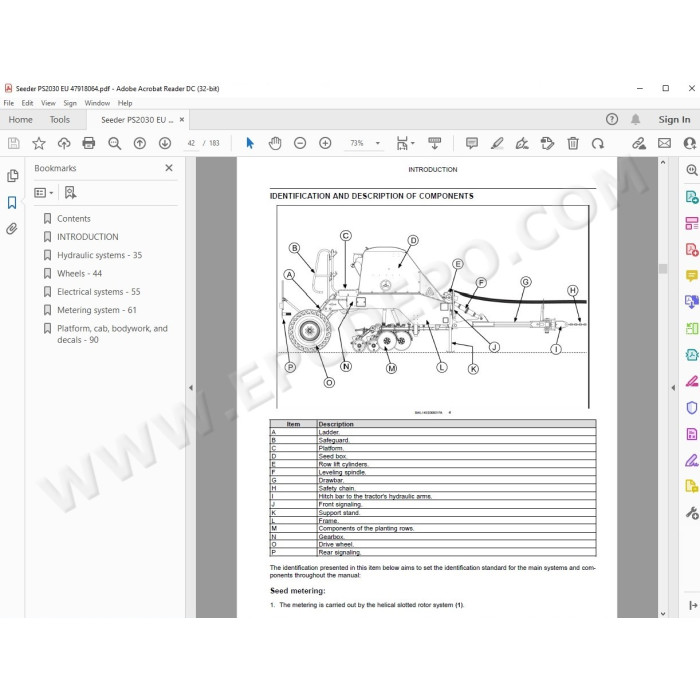 New Holland Seeder PS2030 service manual