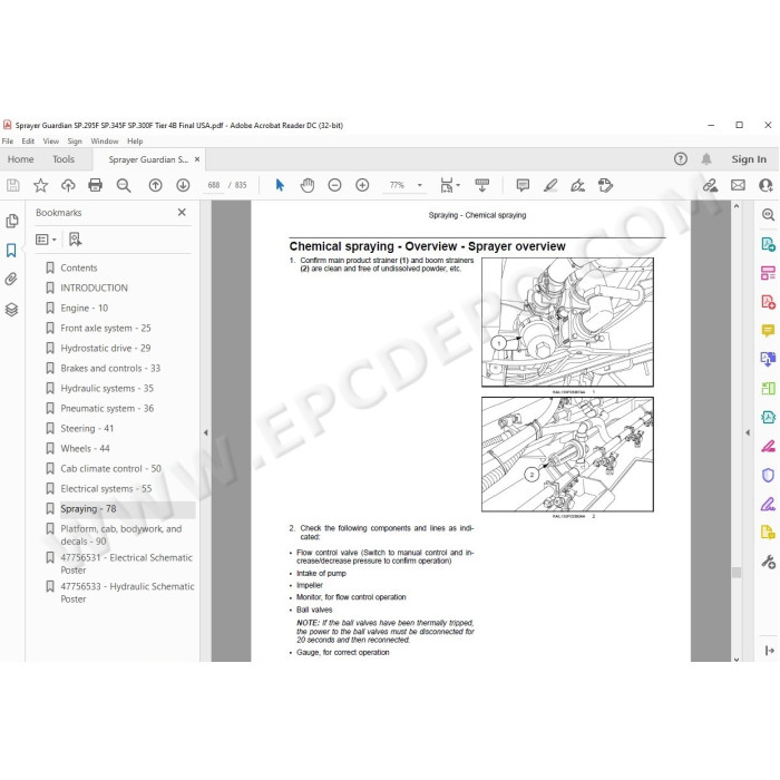 New Holland Sprayer Guardian SP.295F SP.300F SP.345F SP.400F Tier 4B service manual