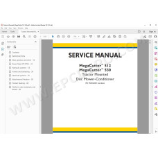 New Holland Disc Mower Conditioner MegaCutter 512 530  service manual